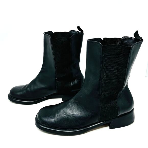 Banana Republic Prialpas Gomma Italian Leather Chelsea Boots Black - Picture 7 of 11